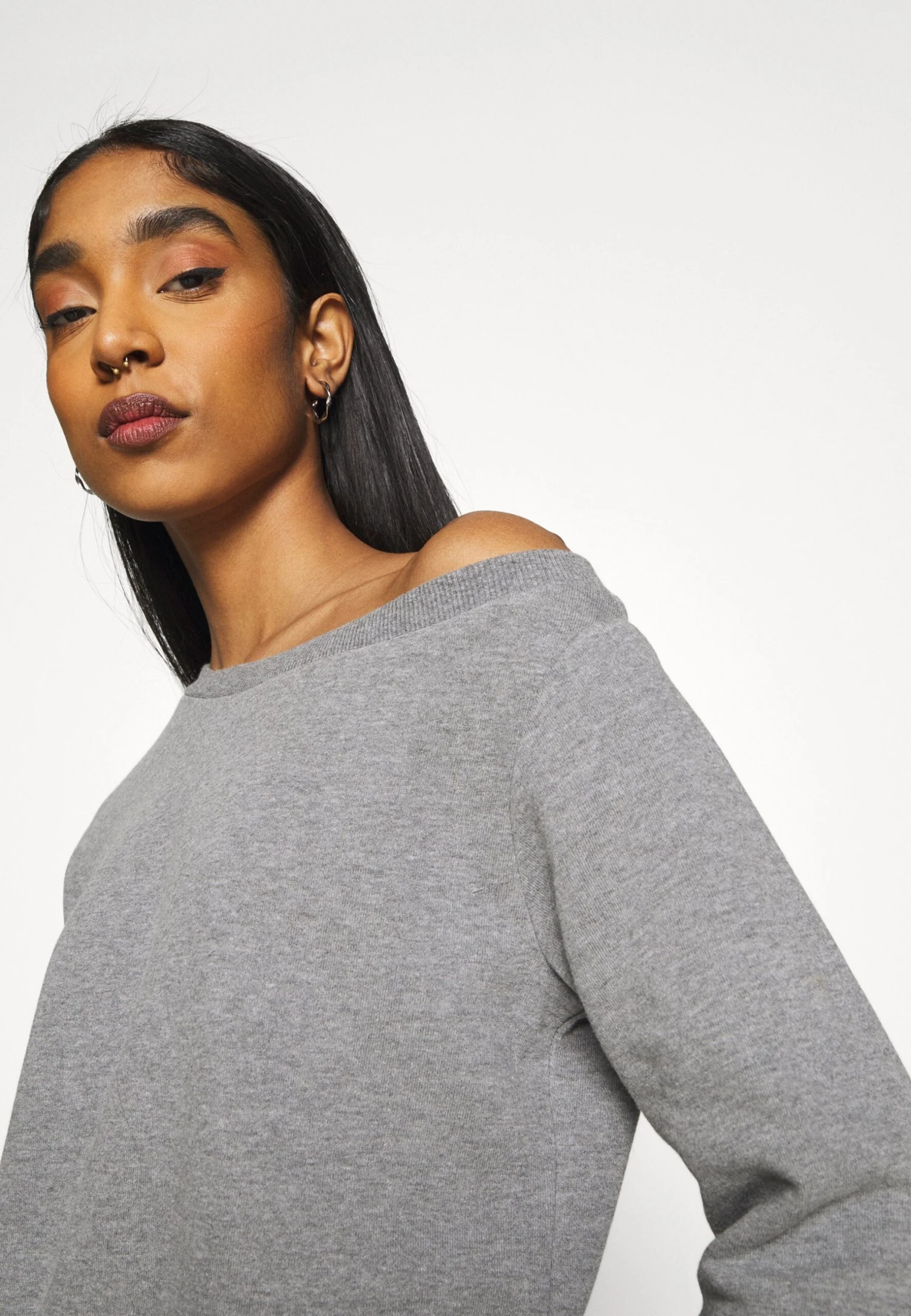 Even&Odd Off Shoulder&Jogger Set - Sudadera - Mottled Grey - Imagen 5