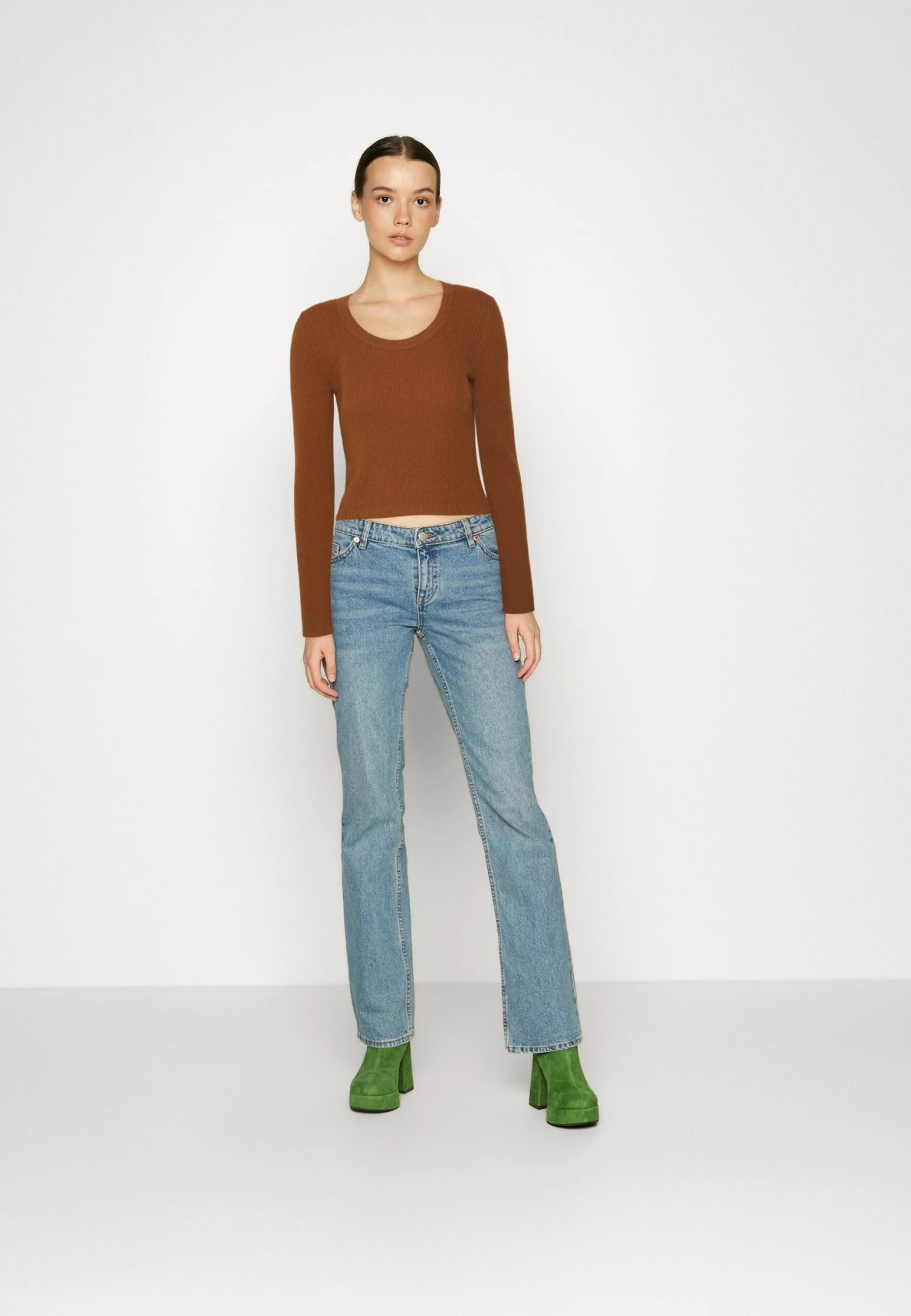 Even&Odd Flared Sleeve - Jersey De Punto - Brown - Imagen 2