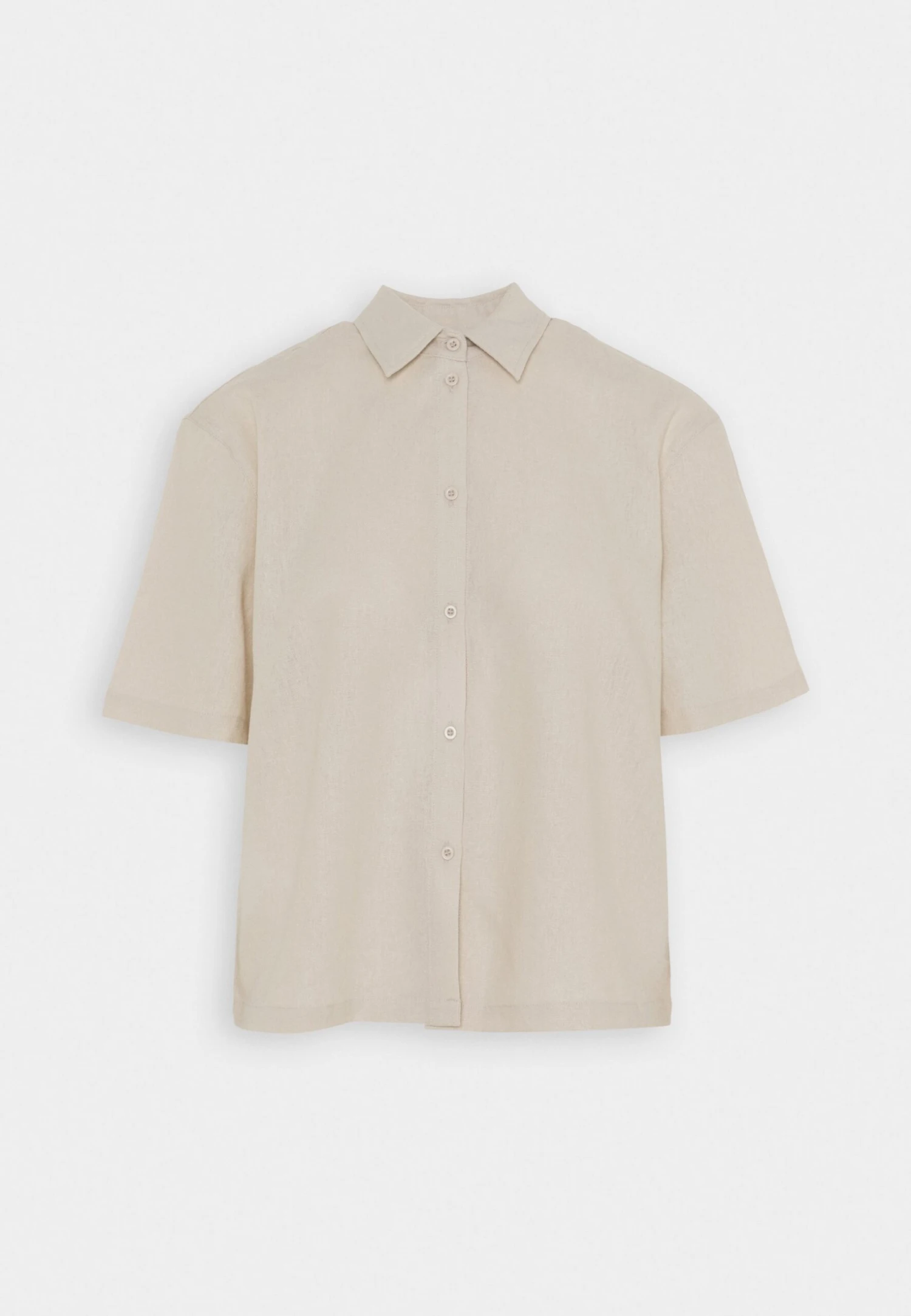 Even&Odd Linen-Mix Button Down Blouse - Camisa - Beige - Imagen 4