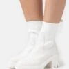 Botines Con Plataforma - White