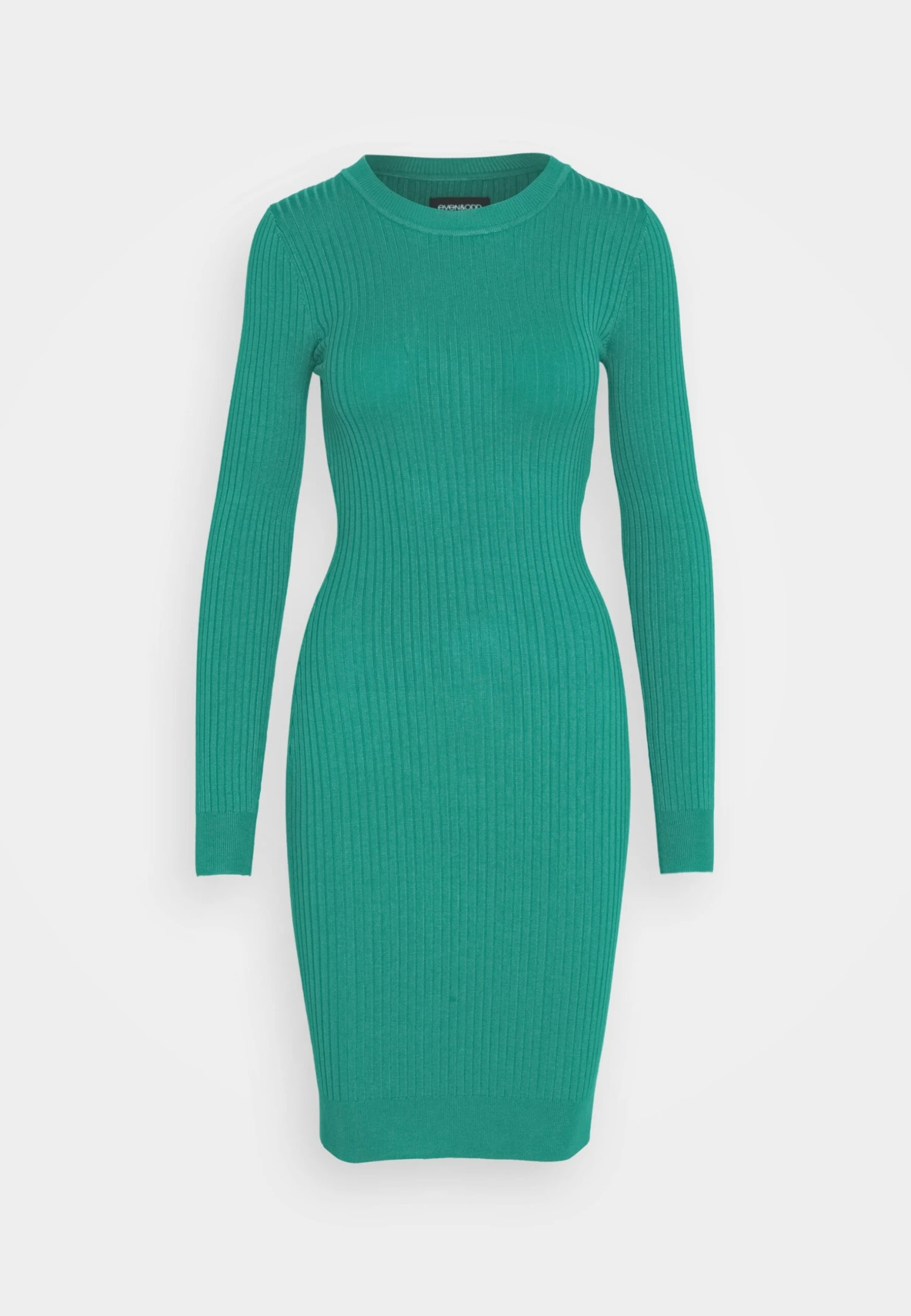 Even&Odd Crew Ausschnitt Ripp Basic Bodycon Mini Strickkleid - Vestido De Tubo - Green - Imagen 5