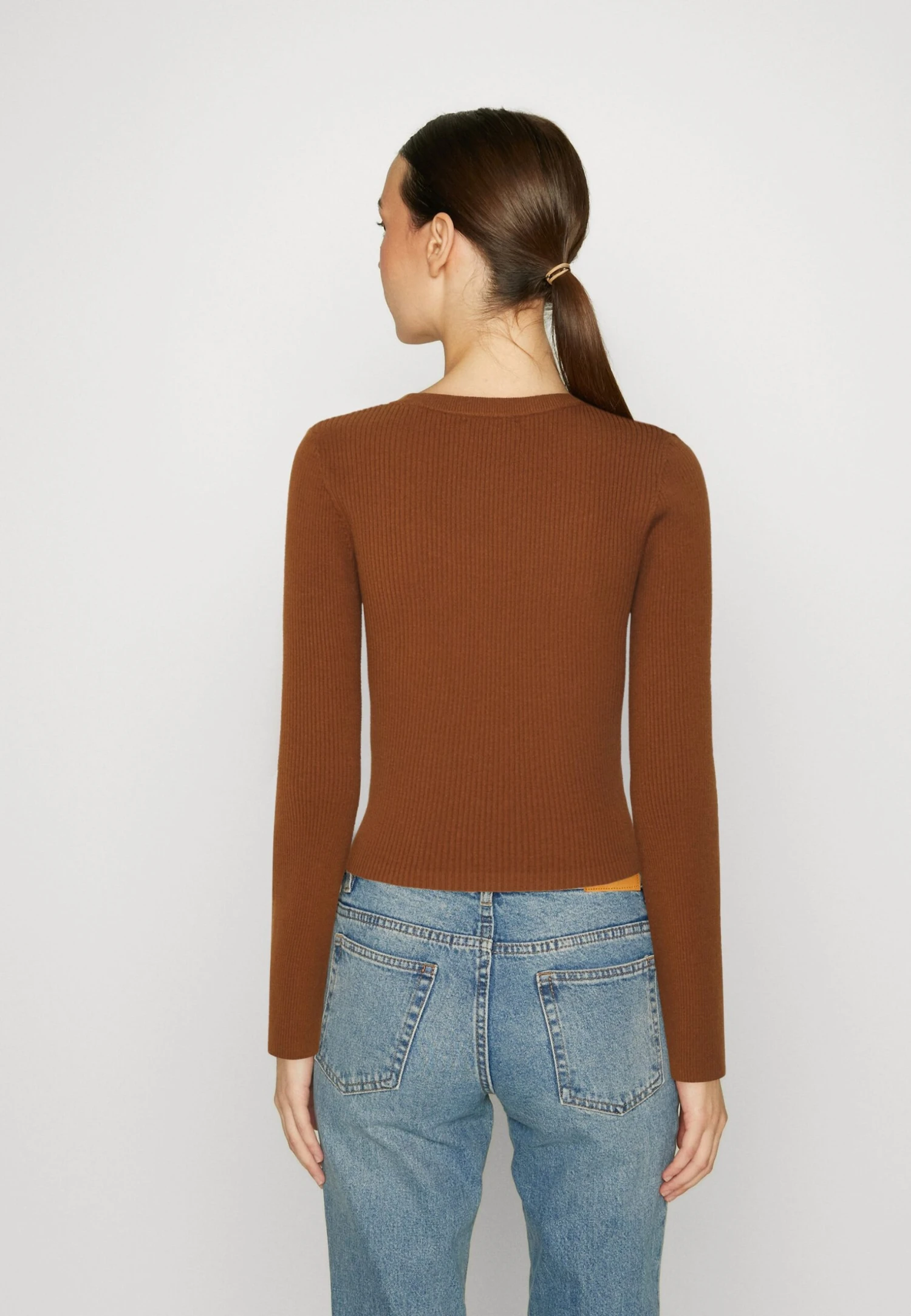 Even&Odd Flared Sleeve - Jersey De Punto - Brown - Imagen 3