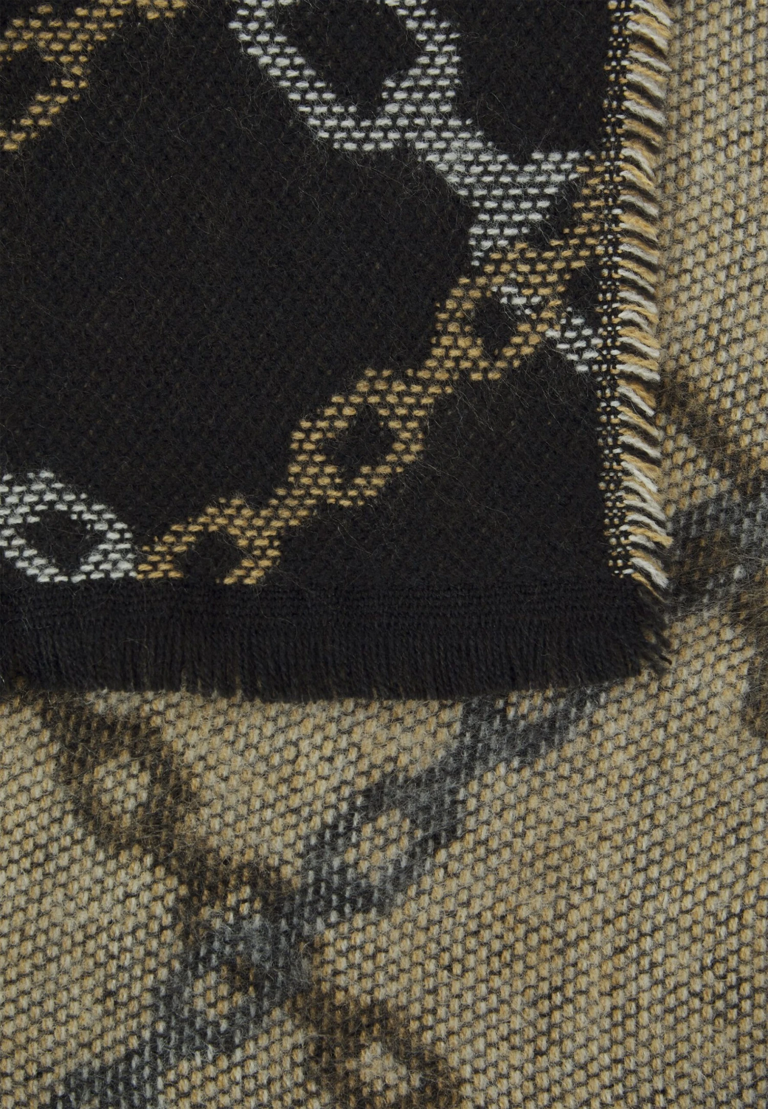 Even&Odd Bufanda - Black/Camel/Off-White