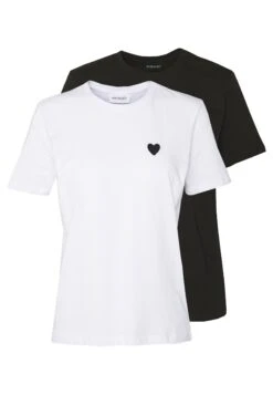 Even&Odd 2Pack - Camiseta Básica - White/Black