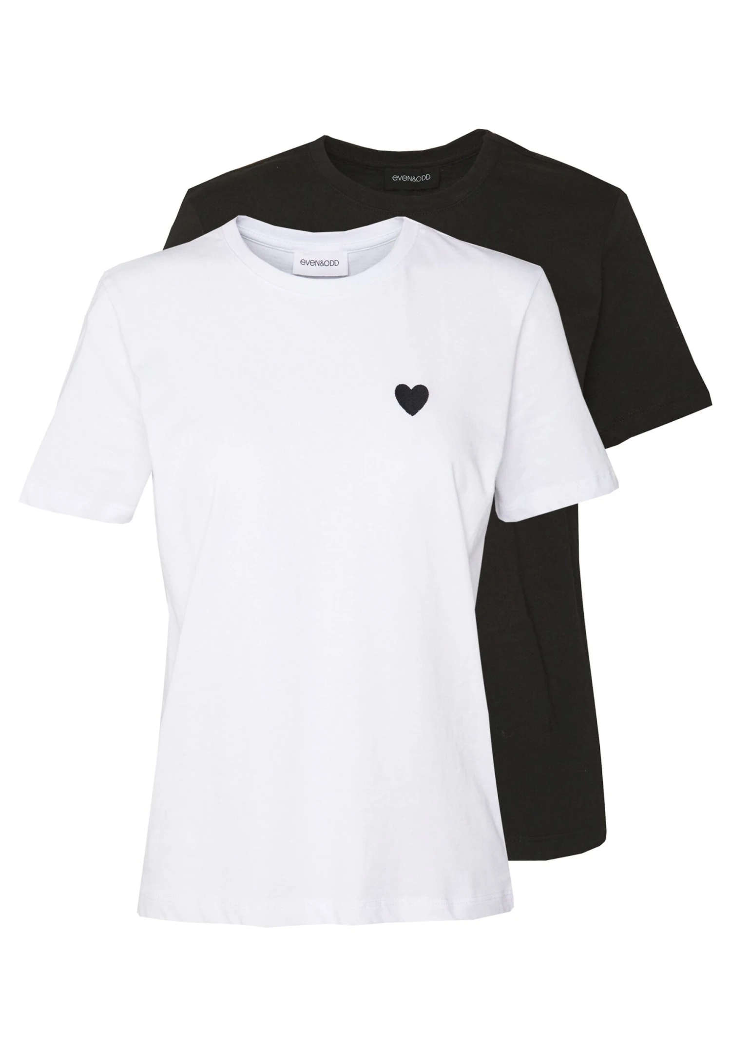 Even&Odd 2Pack - Camiseta Básica - White/Black