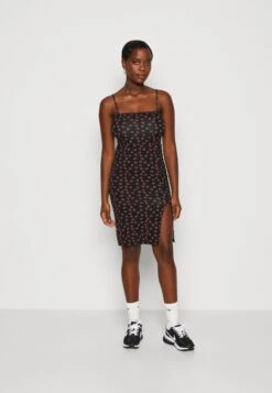 Even&Odd Strappy Mini Bodycon Dress- Vestido Ligero - Black/Red