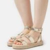 Sandalias Con Plataforma - Gold