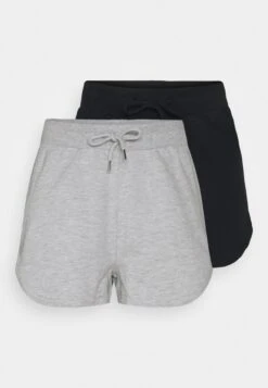Even&Odd 2 Pack - Pantalones Deportivos - Black/Mottled Light Grey